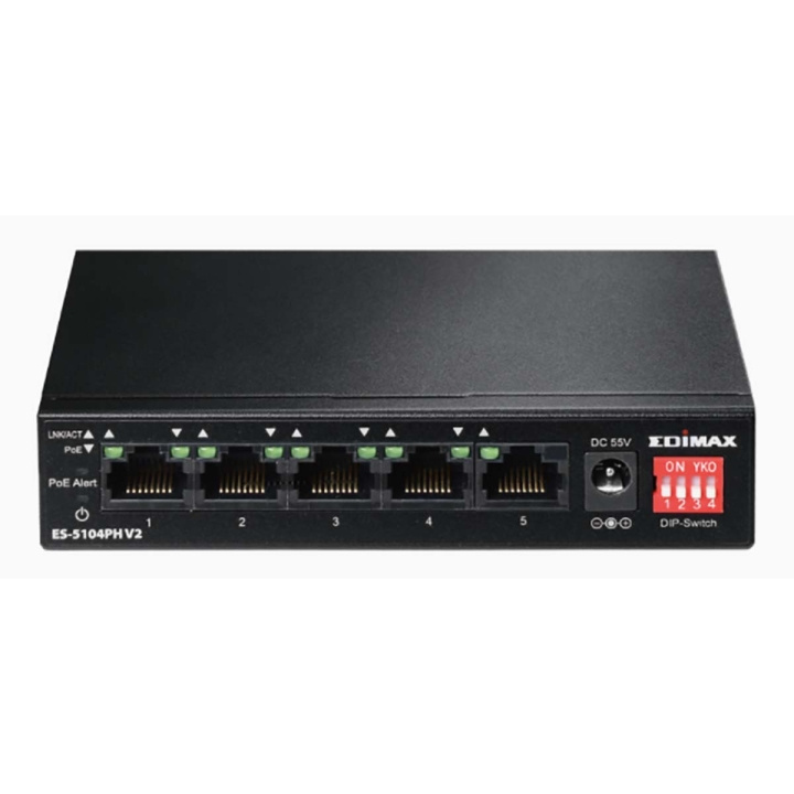 Edimax Long Range 5-Port Fast Ethernet Switch med 4 PoE+ portar & DIP Switch i gruppen DATORER & KRINGUTRUSTNING / Nätverk / Switchar hos TP E-commerce Nordic AB (C67581)