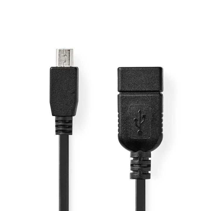 Nedis USB-adapter | USB 2.0 | Mini 5-Pin Hane | USB-A Hona | 480 Mbps | OTG | 0.20 m | Rund | Nickelplaterad | Svart | Låda i gruppen DATORER & KRINGUTRUSTNING / Datorkablar / USB-kablar / USB-A / Kablar hos TP E-commerce Nordic AB (C67663)