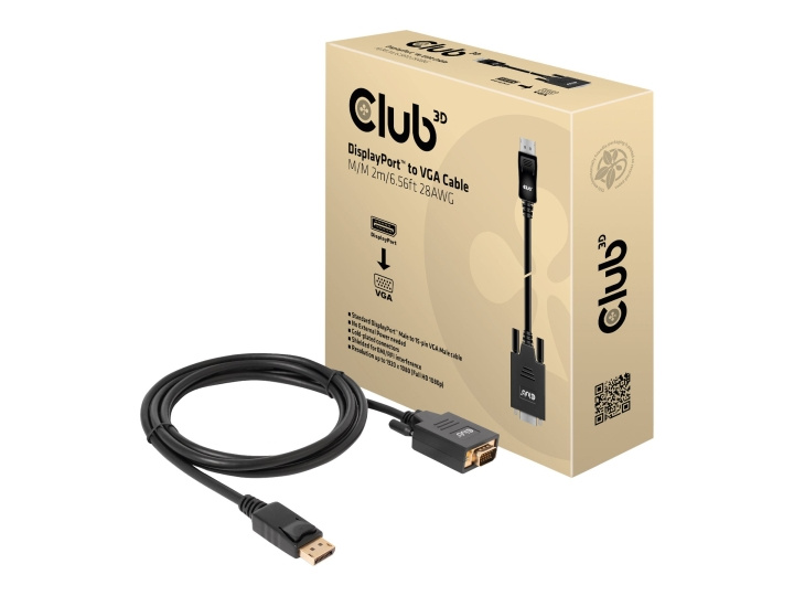 Club 3D Adapter 20 pin DisplayPort han (input) -> 15 pin HD D-Sub (HD-15) han (output) 2 m i gruppen DATORER & KRINGUTRUSTNING / Datorkablar / DisplayPort / Kablar hos TP E-commerce Nordic AB (C67830)