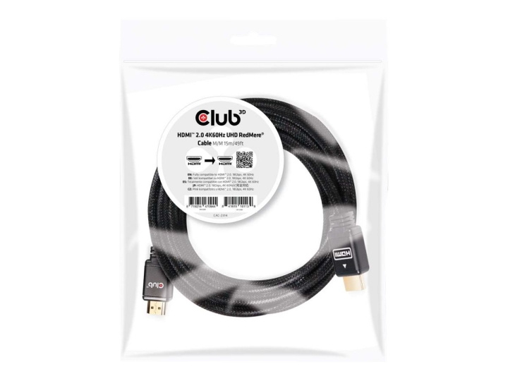 Club 3D HDMI 2.0 RedMere 4K60Hz UHD 15m i gruppen HEMELEKTRONIK / Kablar & Adaptrar / HDMI / Kablar hos TP E-commerce Nordic AB (C67885)