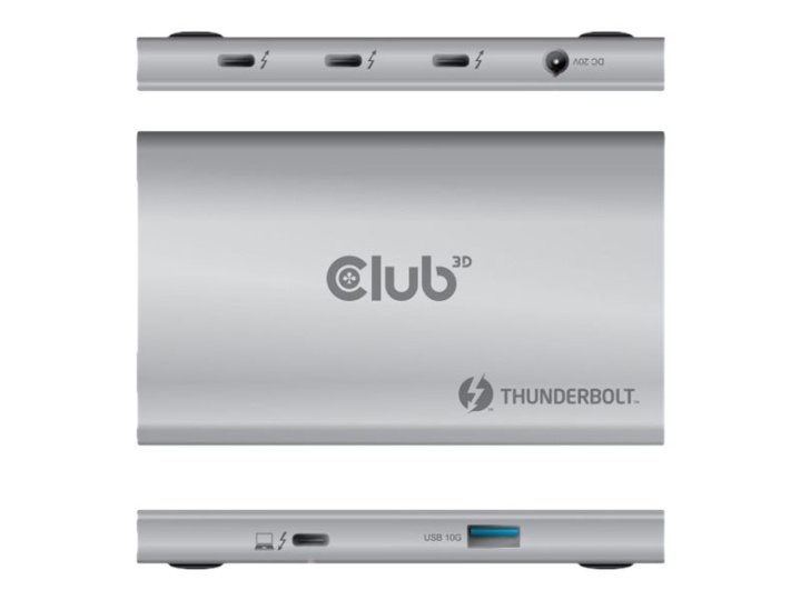 Club 3D Thunderbolt 4 Portabel 5-i-1 Hub med Smart Power Dockningsstation i gruppen DATORER & KRINGUTRUSTNING / Bärbara datorer & tillbehör / Dockningsstation hos TP E-commerce Nordic AB (C67936)