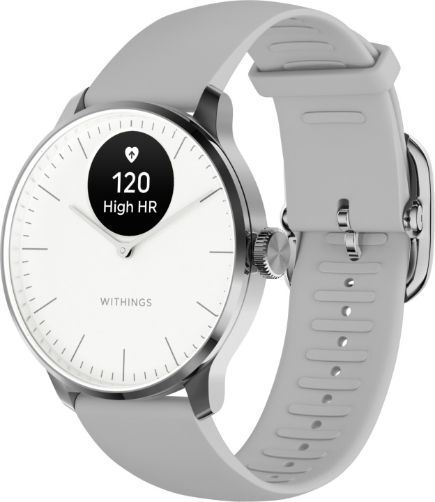 Withings Scanwatch Light smartklocka, 37 mm, vit/grå i gruppen SPORT, FRITID & HOBBY / Smartwatch & Aktivitetsarmband / Smartwatches hos TP E-commerce Nordic AB (C68051)