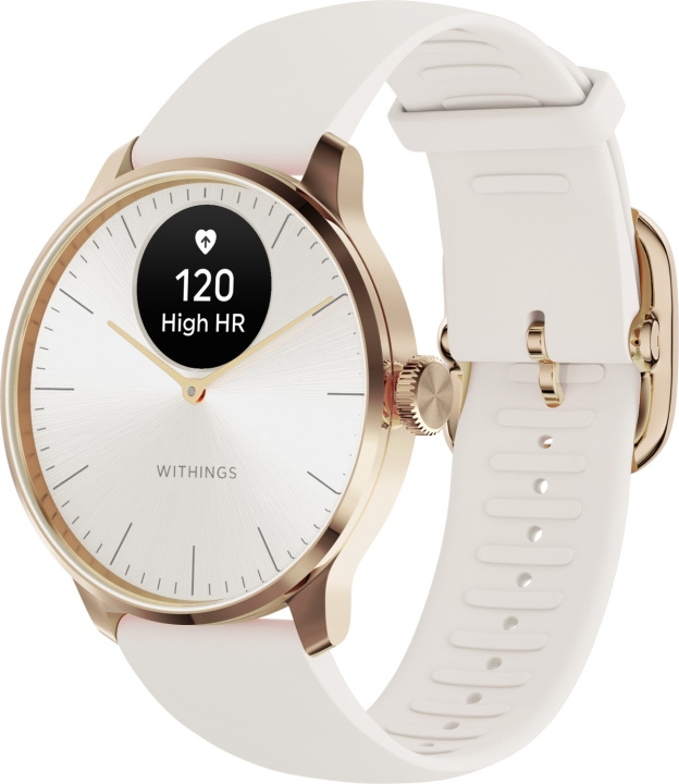 Withings Scanwatch Light smartklocka, 37 mm, vit/roséguld i gruppen SPORT, FRITID & HOBBY / Smartwatch & Aktivitetsarmband / Smartwatches hos TP E-commerce Nordic AB (C68052)