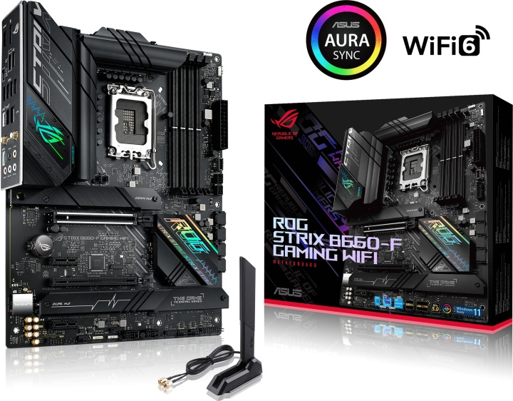 ASUS ROG STRIX B660-F GAMING WIFI LGA 1700 ATX-moderkort i gruppen DATORER & KRINGUTRUSTNING / Datorkomponenter / Moderkort hos TP E-commerce Nordic AB (C68297)