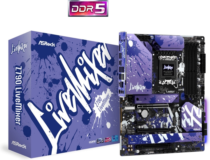 ASRock Z790 LiveMixer LGA1700 ATX-moderkort i gruppen DATORER & KRINGUTRUSTNING / Datorkomponenter / Moderkort hos TP E-commerce Nordic AB (C68429)