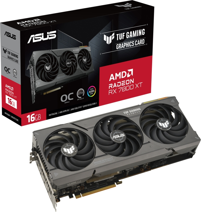 ASUS AMD Radeon TUF-RX7800XT-O16G-GAMING grafikkort i gruppen DATORER & KRINGUTRUSTNING / Datorkomponenter / Grafikkort hos TP E-commerce Nordic AB (C68516)