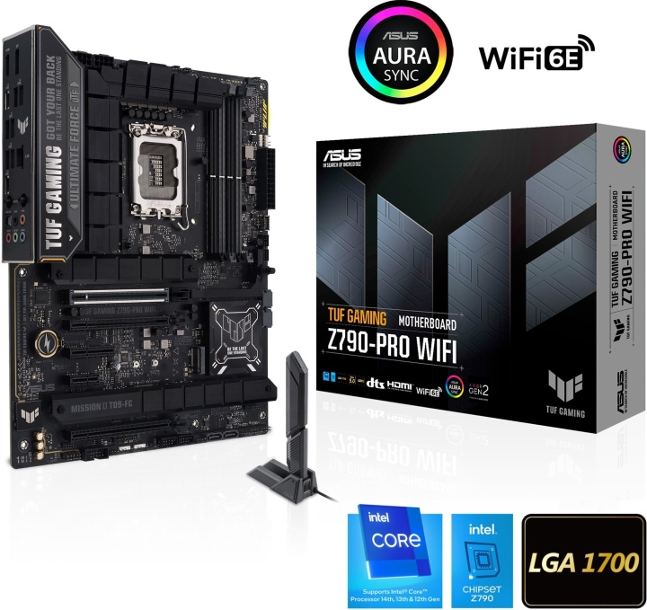 ASUS TUF GAMING Z790-PRO WIFI ATX-moderkort i gruppen DATORER & KRINGUTRUSTNING / Datorkomponenter / Moderkort hos TP E-commerce Nordic AB (C68528)