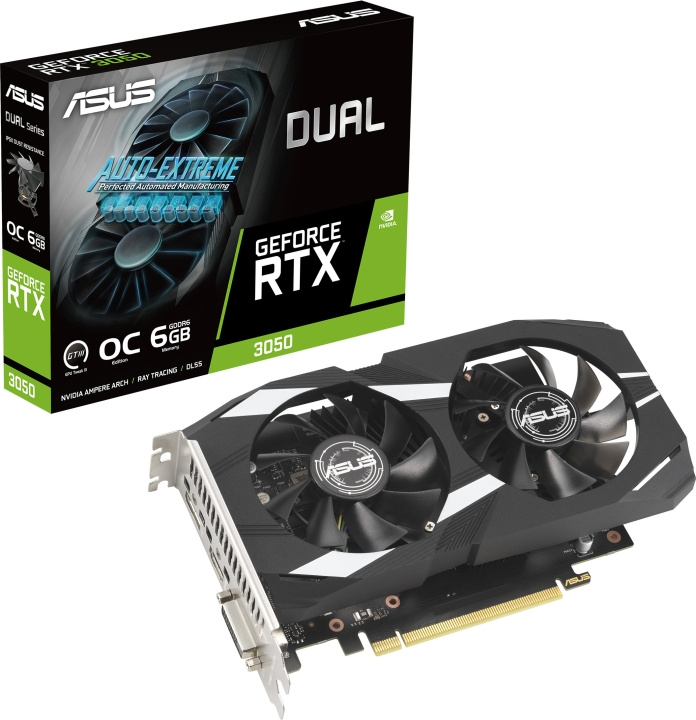 ASUS DUAL GeForce RTX 3050 OC 6 GB-grafikkort i gruppen DATORER & KRINGUTRUSTNING / Datorkomponenter / Grafikkort hos TP E-commerce Nordic AB (C68619)