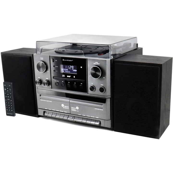 Soundmaster Stereo music centre MCD5600 with DAB+/FM radio, CD/MP3, turntable, double cassette, USB, Bluetooth i gruppen HEMELEKTRONIK / Ljud & Bild / Hemmabio, HiFi & Bärbart / Kompaktstereo & Skivspelare hos TP E-commerce Nordic AB (C68784)