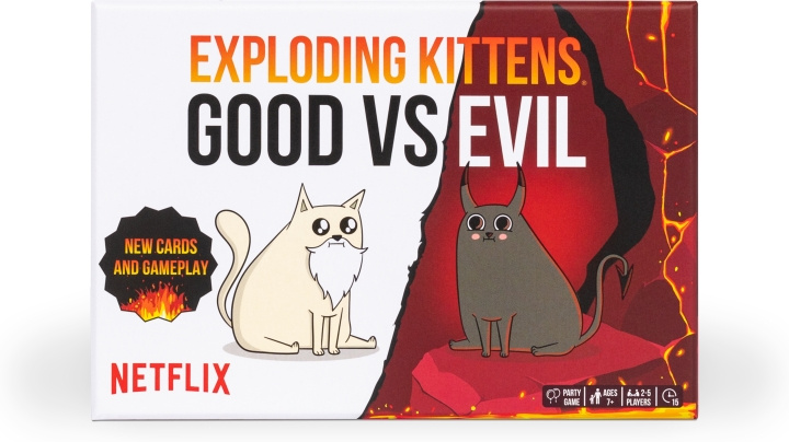 Exploding Kittens Good vs Evil Nordic - kortspel i gruppen LEKSAKER, BARN- & BABYPRODUKTER / Leksaker / Sällskapsspel / Familjespel hos TP E-commerce Nordic AB (C69119)