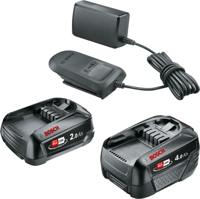 Bosch 18V Li-ion batteriladdarsats, 2,0 Ah + 4,0 Ah batterier och AL 18V-20 laddare i gruppen HEM, HUSHÅLL & TRÄDGÅRD / Verktyg / Batterier till Elverktyg hos TP E-commerce Nordic AB (C69514)