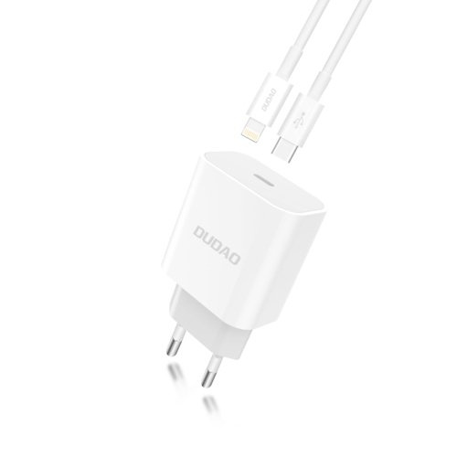 Dudao A8SEU-1M Adapter 20Watt 1xUSB-C (1m USB-C to Lightning cable included) i gruppen SMARTPHONE & SURFPLATTOR / Laddare & Kablar / Väggladdare / Väggladdare Typ C hos TP E-commerce Nordic AB (C70275)