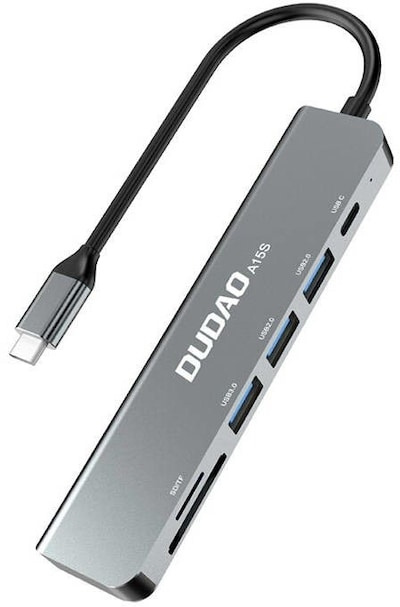 Dudao A15S 6-in-1 USB-C HUB i gruppen DATORER & KRINGUTRUSTNING / Datortillbehör / USB-hubbar hos TP E-commerce Nordic AB (C70283)