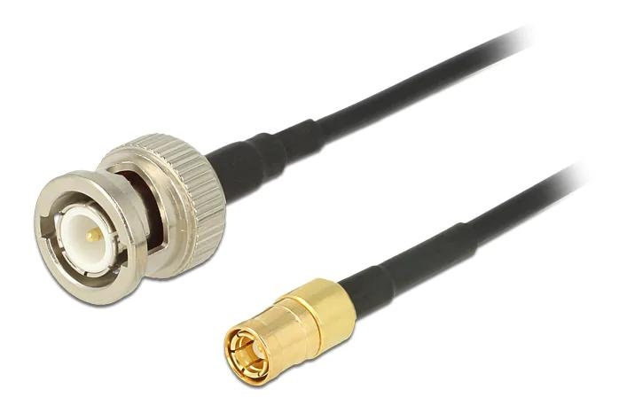 DeLOCK Antenna Cable BNC Plug > SMB Plug RG-174 1 m i gruppen HEMELEKTRONIK / Kablar & Adaptrar / Antennkablar & Tillbehör / Antennkablar hos TP E-commerce Nordic AB (C70474)