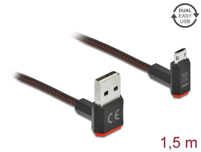DeLOCK EASY-USB 2.0 Cable Type-A male to EASY-USB Type Micro-B male i gruppen DATORER & KRINGUTRUSTNING / Datorkablar / USB-kablar / USB-A / Kablar hos TP E-commerce Nordic AB (C70511)