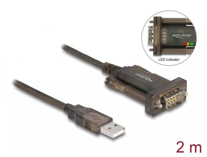 DeLOCK Adapter USB 2.0 Type-A > 1 x Serial DB9 RS-232 i gruppen DATORER & KRINGUTRUSTNING / Datorkablar / USB-kablar / USB-A / Adaptrar hos TP E-commerce Nordic AB (C70512)