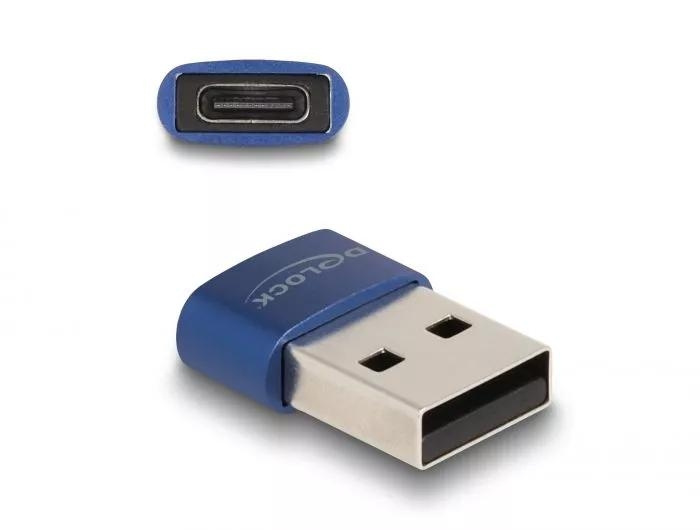 DeLOCK USB 2.0 Adapter USB Type-A male to USB Type-C™ female blue i gruppen DATORER & KRINGUTRUSTNING / Datorkablar / USB-kablar / USB-A / Adaptrar hos TP E-commerce Nordic AB (C70521)