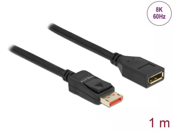 DeLOCK DisplayPort extension cable 8K 60 Hz 1 m i gruppen DATORER & KRINGUTRUSTNING / Datorkablar / DisplayPort / Kablar hos TP E-commerce Nordic AB (C70532)