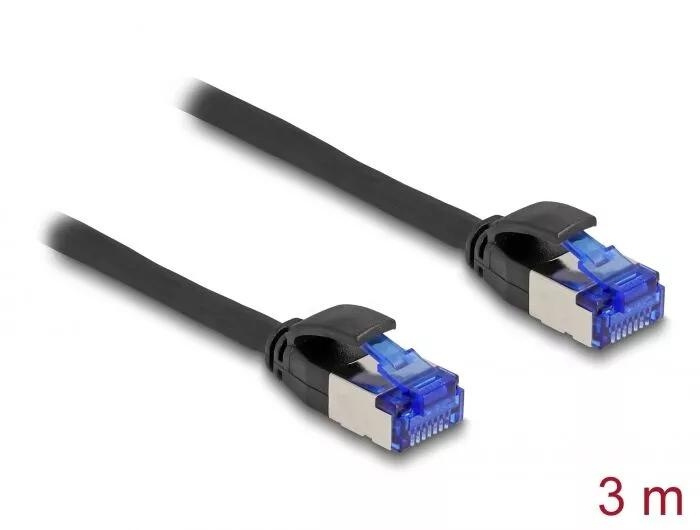 DeLOCK RJ45 Network Cable Cat.6A S/FTP Slim 3 m black i gruppen DATORER & KRINGUTRUSTNING / Datorkablar / Nätverkskablar / Cat6 hos TP E-commerce Nordic AB (C70538)