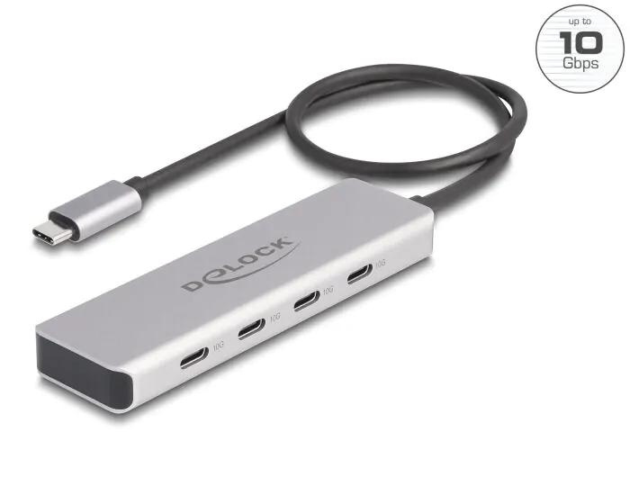 DeLOCK USB 10 Gbps USB Type-C™ Hub with 4 x USB Type-C™ female i gruppen DATORER & KRINGUTRUSTNING / Datortillbehör / USB-hubbar hos TP E-commerce Nordic AB (C70542)