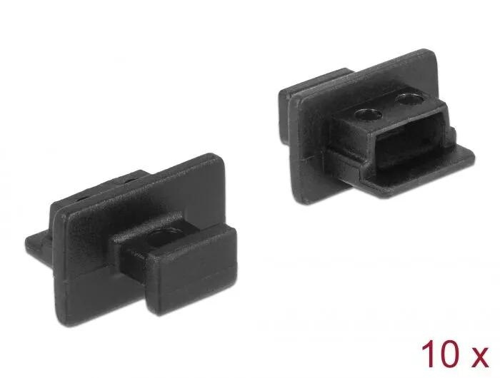 DeLOCK Dust Cover for USB 2.0 Type Mini-B female 10 pieces black i gruppen DATORER & KRINGUTRUSTNING / Datorkablar / USB-kablar / Mini-USB / Adaptrar hos TP E-commerce Nordic AB (C70544)