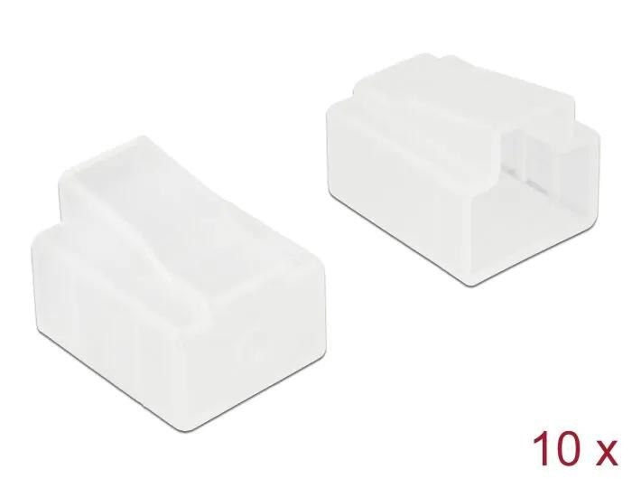 DeLOCK Dust Cover for RJ45 plug 10 pieces transparent i gruppen DATORER & KRINGUTRUSTNING / Datorkablar / Nätverkskablar / Adaptrar & Skarvdon hos TP E-commerce Nordic AB (C70545)