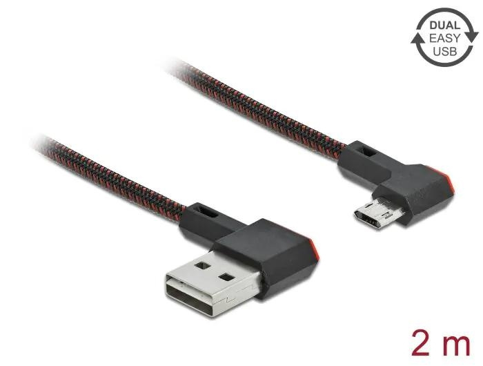 DeLOCK EASY-USB 2.0 Type-A male to EASY-USB Micro-B male 2 m i gruppen DATORER & KRINGUTRUSTNING / Datorkablar / USB-kablar / USB-A / Kablar hos TP E-commerce Nordic AB (C70553)