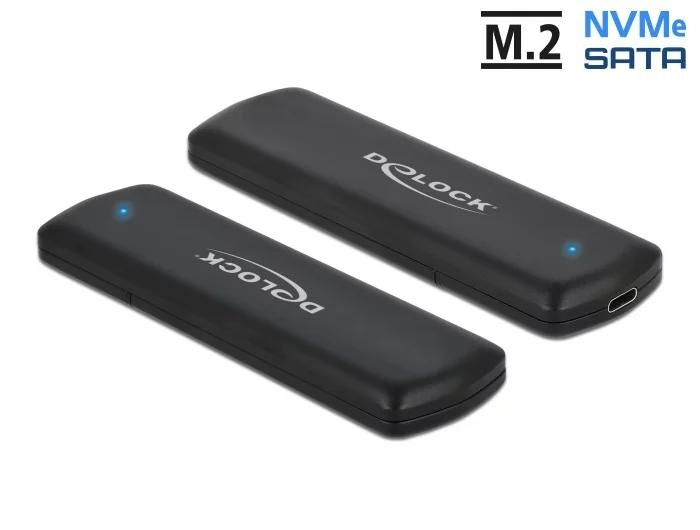 DeLOCK External USB TypeC™ Combo Enclosure M.2 NVMe PCIe or SATA i gruppen DATORER & KRINGUTRUSTNING / Datortillbehör / Hårddisk-kabinetter / Hårddiskkabinett 2.5 tum hos TP E-commerce Nordic AB (C70578)