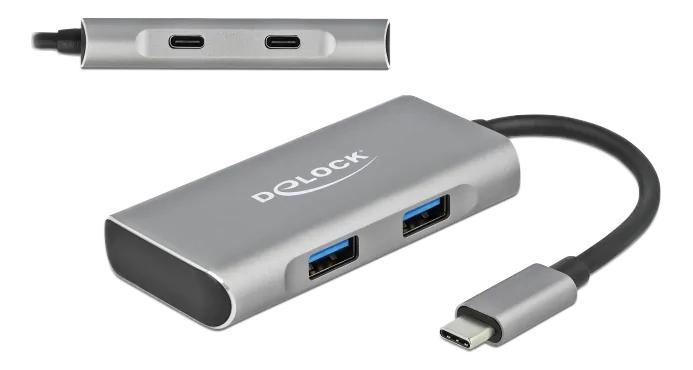 DeLOCK External USB 3.2 Gen 2 USB Type-C Hub 2 x USBA and 2 x USBC i gruppen DATORER & KRINGUTRUSTNING / Datortillbehör / USB-hubbar hos TP E-commerce Nordic AB (C70609)