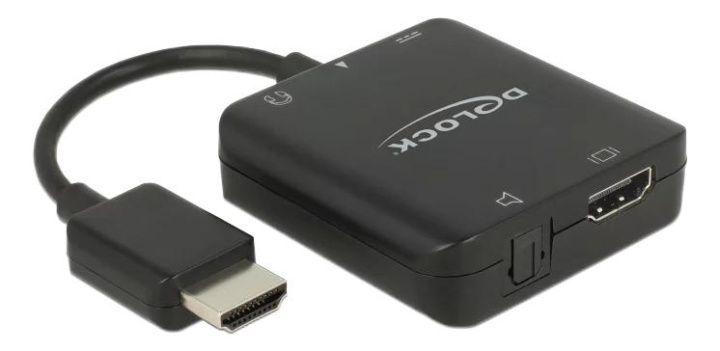 DeLOCK HDMI Audio Extractor 4K 60 Hz compact, black i gruppen HEMELEKTRONIK / Kablar & Adaptrar / HDMI / Adaptrar hos TP E-commerce Nordic AB (C70611)