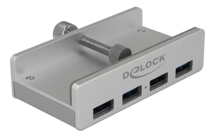 DeLOCK External USB 3.0 4 Port Hub with Locking Screw, silver i gruppen DATORER & KRINGUTRUSTNING / Datortillbehör / USB-hubbar hos TP E-commerce Nordic AB (C70618)