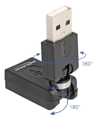 DeLOCK Rotation adapter USB 2.0-A male to female i gruppen DATORER & KRINGUTRUSTNING / Datorkablar / USB-kablar / USB-A / Kablar hos TP E-commerce Nordic AB (C70622)