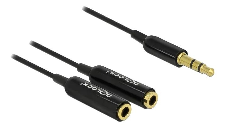 DeLOCK Cable audio splitter stereo jack male 3.5 mm 3 pin>2xstereo i gruppen HEMELEKTRONIK / Kablar & Adaptrar / Ljud Analog / Adaptrar hos TP E-commerce Nordic AB (C70624)