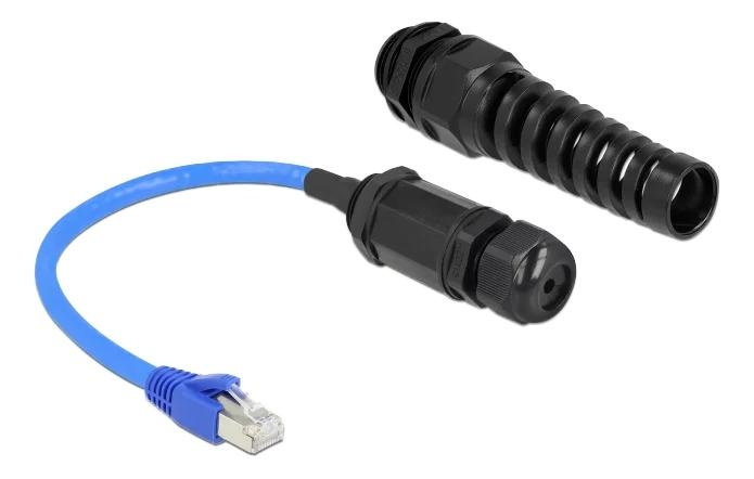 DeLOCK Cable RJ45 plug to RJ45 jack Cat.6 waterproof w/ cable gland i gruppen DATORER & KRINGUTRUSTNING / Datorkablar / Nätverkskablar / Adaptrar & Skarvdon hos TP E-commerce Nordic AB (C70655)