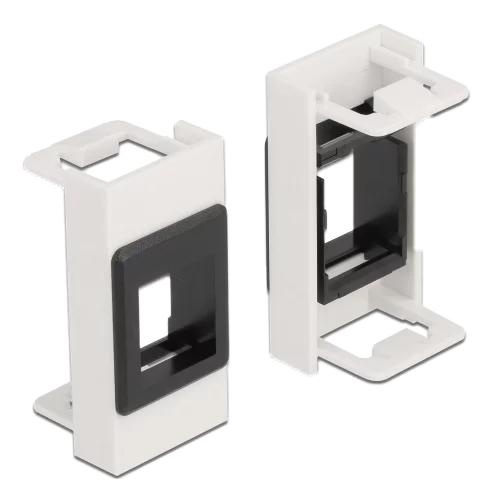 DeLOCK Easy 45 Module Keystone Holder 22.5 x 45 mm, white / black i gruppen DATORER & KRINGUTRUSTNING / Datorkablar / Nätverkskablar / Adaptrar & Skarvdon hos TP E-commerce Nordic AB (C70663)