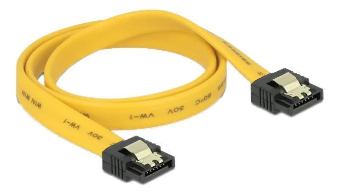 DeLOCK SATA 6 Gb/s Cable 50 cm yellow i gruppen DATORER & KRINGUTRUSTNING / Datorkablar / Interna / SATA hos TP E-commerce Nordic AB (C70672)