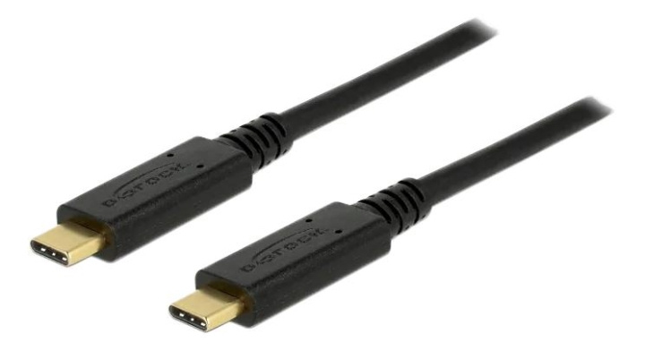 DeLOCK USB 2.0 USB-C to USB-C cable, 5A, E-Marker, 1m, black i gruppen DATORER & KRINGUTRUSTNING / Datorkablar / USB-kablar / USB-C hos TP E-commerce Nordic AB (C70676)