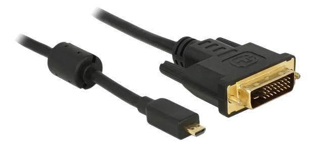 DeLOCK HDMI cable Micro-D male > DVI 24+1 male 1 m i gruppen DATORER & KRINGUTRUSTNING / Datorkablar / DVI / Kablar hos TP E-commerce Nordic AB (C70683)