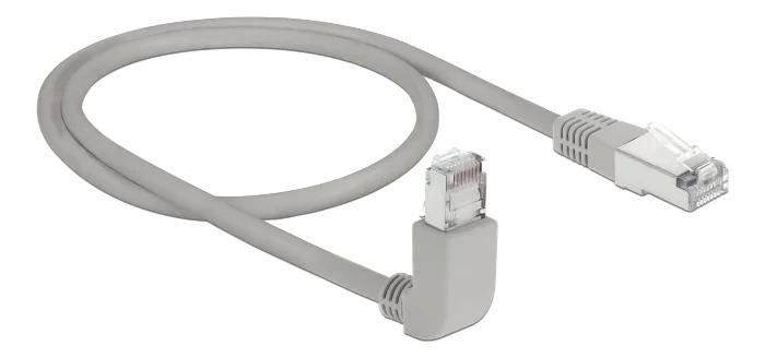 DeLOCK Network cable RJ45 Cat.6A S/FTP upwards angled/straight 0.5m i gruppen DATORER & KRINGUTRUSTNING / Datorkablar / Nätverkskablar / Cat6 hos TP E-commerce Nordic AB (C70684)