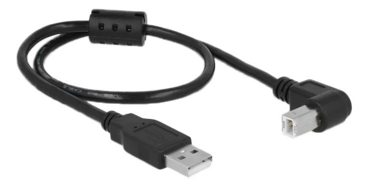 DeLOCK Cable USB 2.0 Type-A male > USB 2.0 Type-B male angled 0.5 m i gruppen DATORER & KRINGUTRUSTNING / Datorkablar / USB-kablar / USB-A / Kablar hos TP E-commerce Nordic AB (C70693)