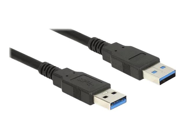 DeLOCK Cable USB 3.0 Type-A male > USB 3.0 Type-A male 0.5 m black i gruppen DATORER & KRINGUTRUSTNING / Datorkablar / USB-kablar / USB-A / Kablar hos TP E-commerce Nordic AB (C70697)
