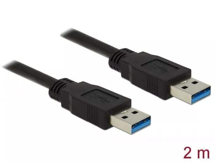 DeLOCK Cable USB 3.0 Type-A male > USB 3.0 Type-A male 2.0 m black i gruppen DATORER & KRINGUTRUSTNING / Datorkablar / USB-kablar / USB-A / Kablar hos TP E-commerce Nordic AB (C70698)