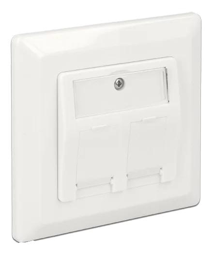 DeLOCK Keystone Wall Outlet 2 Port i gruppen DATORER & KRINGUTRUSTNING / Datorkablar / Nätverkskablar / Adaptrar & Skarvdon hos TP E-commerce Nordic AB (C70737)