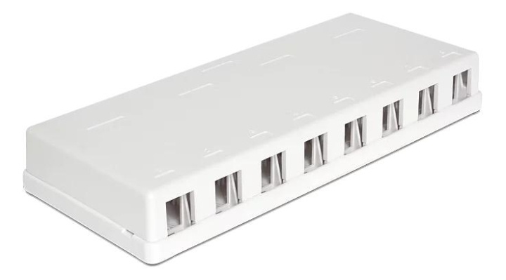 DeLOCK Keystone Surface Mounted Box, 8-ports, white i gruppen DATORER & KRINGUTRUSTNING / Datorkablar / Nätverkskablar / Adaptrar & Skarvdon hos TP E-commerce Nordic AB (C70739)