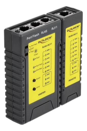 DeLOCK Cable Tester RJ45 / RJ12 + Portfinder i gruppen DATORER & KRINGUTRUSTNING / Datorkomponenter / Verktyg & Montering hos TP E-commerce Nordic AB (C70758)