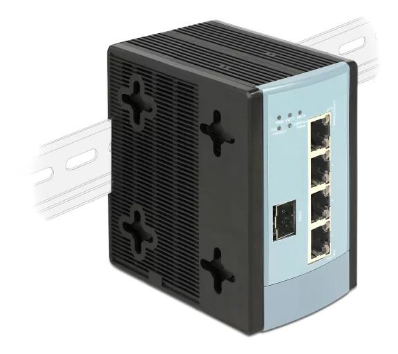DeLOCK Gigabit Ethernet Switch 4 Port + 1 SFP DIN-rail mounting i gruppen DATORER & KRINGUTRUSTNING / Nätverk / Switchar / 10/100/1000Mbps hos TP E-commerce Nordic AB (C70779)