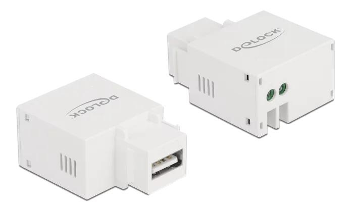 DeLOCK Keystone Module USB Type-A Charging Port 2.1 A white i gruppen DATORER & KRINGUTRUSTNING / Datorkablar / Nätverkskablar / Adaptrar & Skarvdon hos TP E-commerce Nordic AB (C70781)