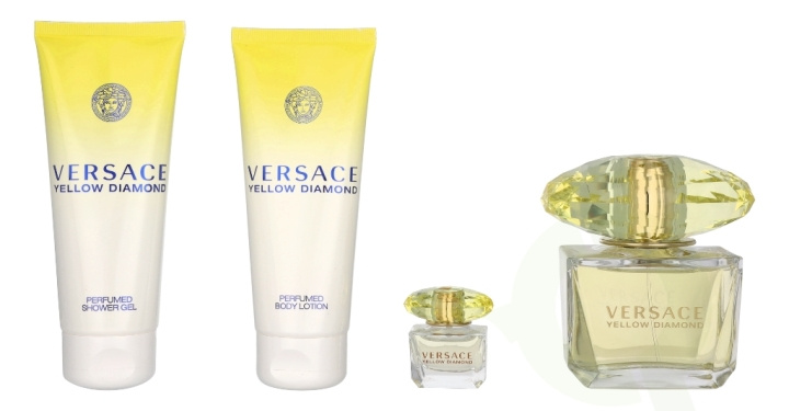 Versace Yellow Diamond Giftset 295 ml Edt Spray 90ml/Shower Gel 100ml/Body Lotion 100ml/Edt Spray 5ml i gruppen SKÖNHET & HÄLSA / Presentkit / Presentkit För Henne hos TP E-commerce Nordic AB (C70944)