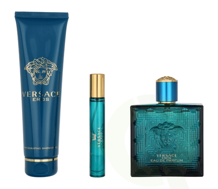 Versace Eros Pour Homme Giftset 260 ml Edp Spray 100ml/Shower Gel 150ml/Edp Spray 10ml i gruppen SKÖNHET & HÄLSA / Presentkit / Presentkit För Honom hos TP E-commerce Nordic AB (C70945)