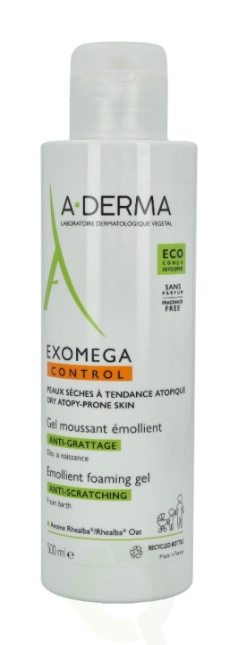 A-Derma Exomega Control Emollient Foaming Gel 500 ml i gruppen SKÖNHET & HÄLSA / Hudvård / Kroppsvård / Bad & Duschcreme hos TP E-commerce Nordic AB (C70965)